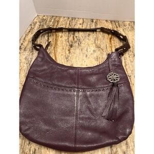 Vintage Authentic Brighton Kodiak Metallic Purple Soft Pebbled Leather W/Dustbag